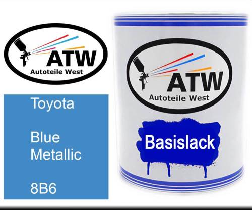 Toyota, Blue Metallic, 8B6: 1L Lackdose, von ATW Autoteile West.